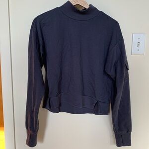 Cropped mock neck sweatshirt